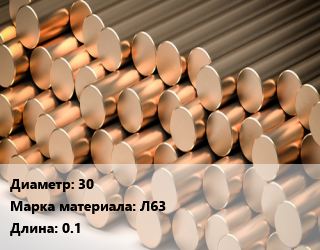 Круг латунный 30 Марка: Л63 L=0.1, шт, м/д, заготовка цена от 999 Тг / т, где купить, условия доставки в Кызылорде и Кызылординской области